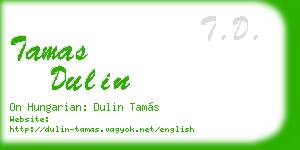 tamas dulin business card